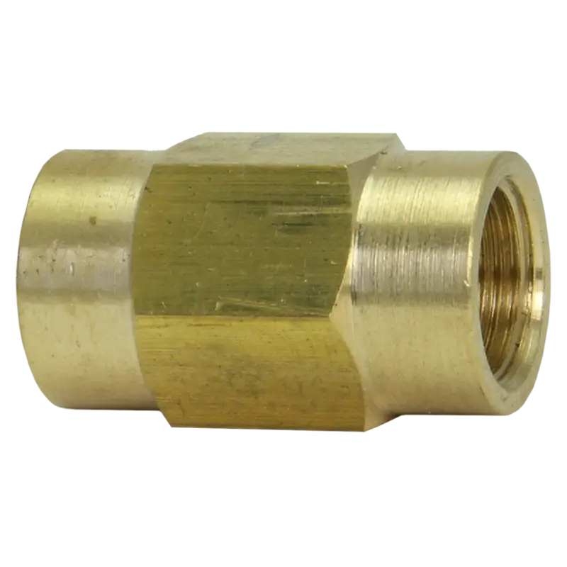 Brass threaded coupling for brake line, AGS brass brake line union BLU-10C AGS