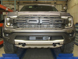 Gray Ford truck front with Blue Ox BX2915 Base Plate for easy towing setup