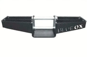 Black and silver tow bar on Blue Ox BXH9001 hitch accessory for easy access