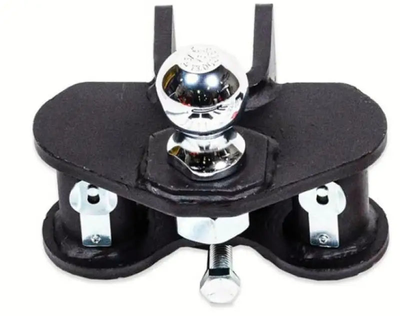 Black and chrome trailer hitch showing Blue Ox BXW4067 2-Point Hitch Accessory