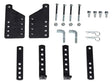 Black metal trailer hitch components