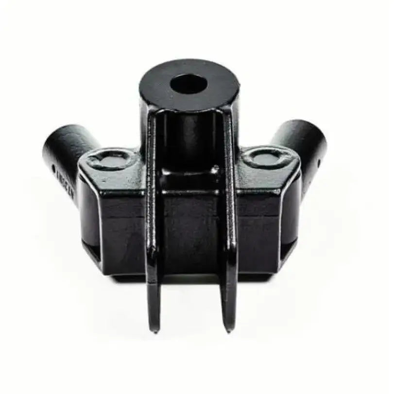 Black metal connector with multiple ports on Blue Ox BXW4077 TrackPro hitch accessory