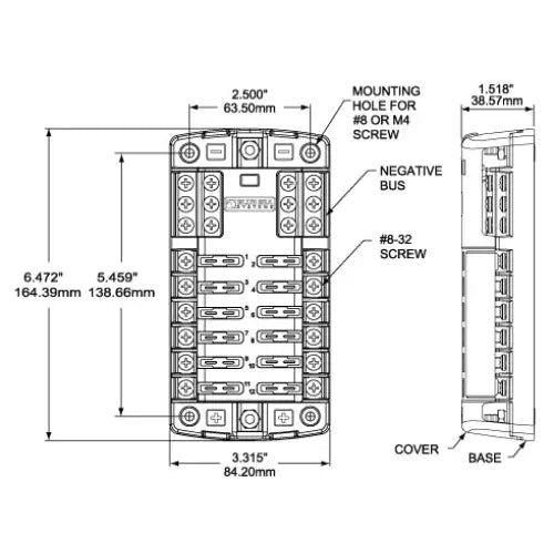 Blue SEA No Supplier Warranty Fuse Block 5031-BSS - Stblade 12Circ GND