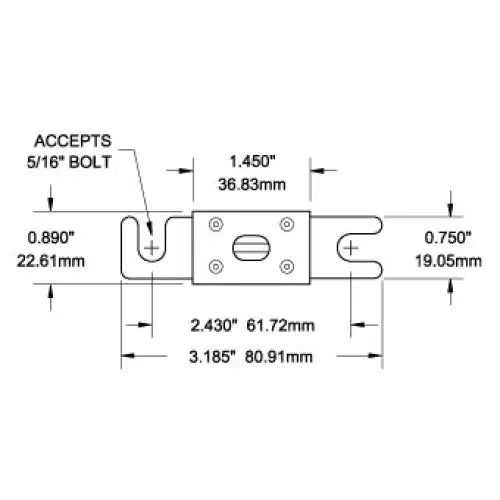 Blue SEA No Supplier Warranty Fuse 5161-BSS - Anl 600A
