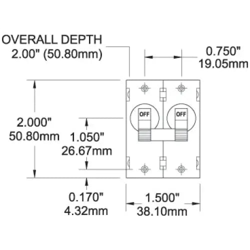 Blue SEA No Supplier Warranty Circuit Breaker 7349-BSS - Black AA2Toggle 32A
