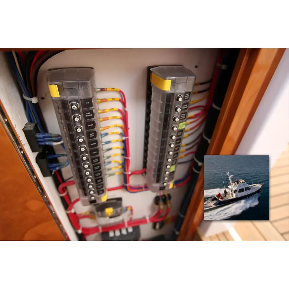 Blue SEA Accepts Ring Terminals Circuit Breaker Block 5052-BSS - Circ Brkr ST Clb 6Circ GND