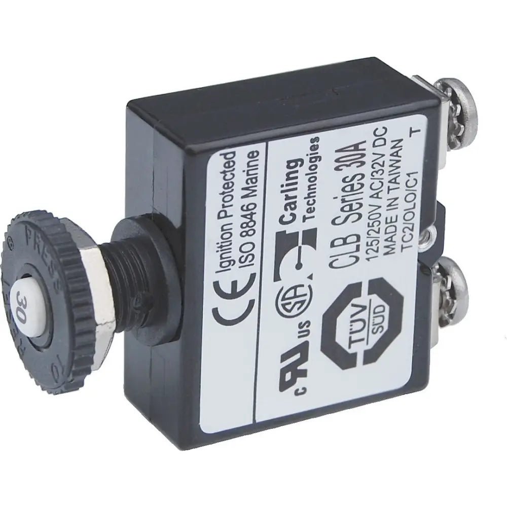 Blue SEA Easy To Install Circuit Breaker 2136-BSS - Push Button ST 30A