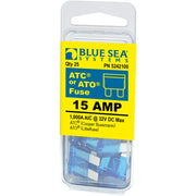 Blue SEA 5242100-BSS Visible indication of blown condition - Fuse ATO ATC 15A Pack 25