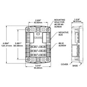 Blue SEA Positive Distribution Bus Fuse Block 5030-BSS - Stblade 6Circ GND