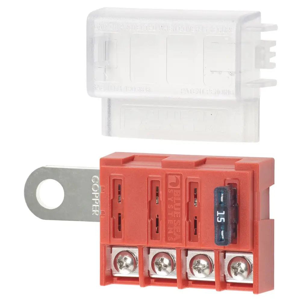 Blue SEA Screw Terminals For Securing Wires Fuse Block 5023-BSS - Stblade 4Circ