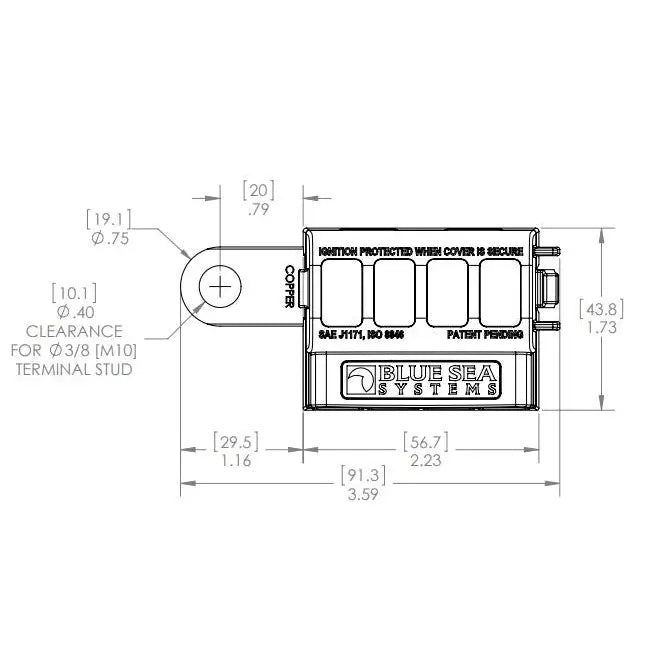 Blue SEA Screw Terminals For Securing Wires Fuse Block 5023-BSS - Stblade 4Circ