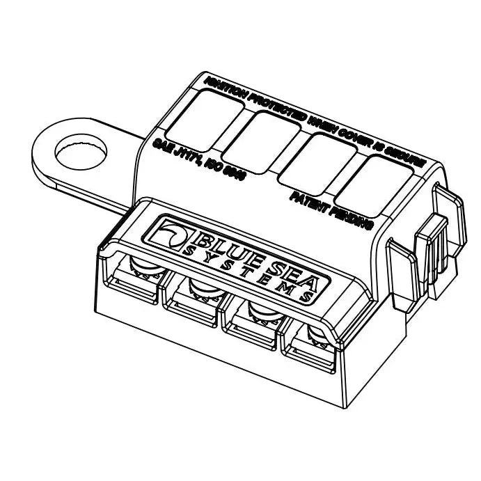 Blue SEA Screw Terminals For Securing Wires Fuse Block 5023-BSS - Stblade 4Circ