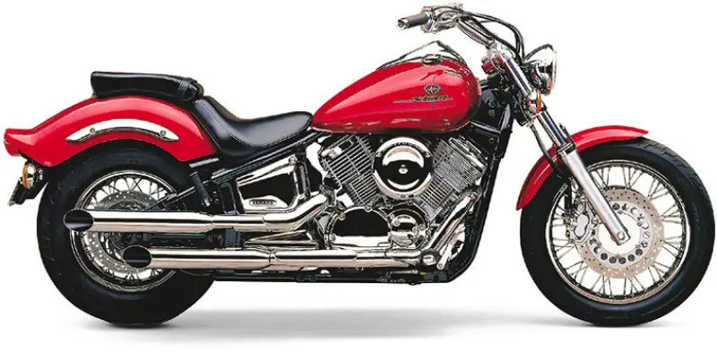Blvd Slashcut Slip On Chrome Yam V Star 1100 99 05 - COBRA