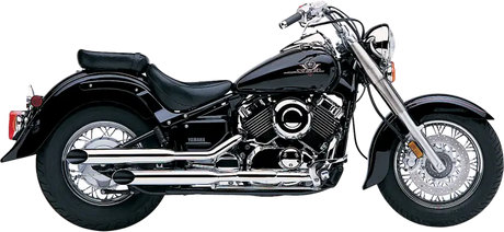Blvd Slashcut Slip On Chrome Yam V Star 650 - COBRA