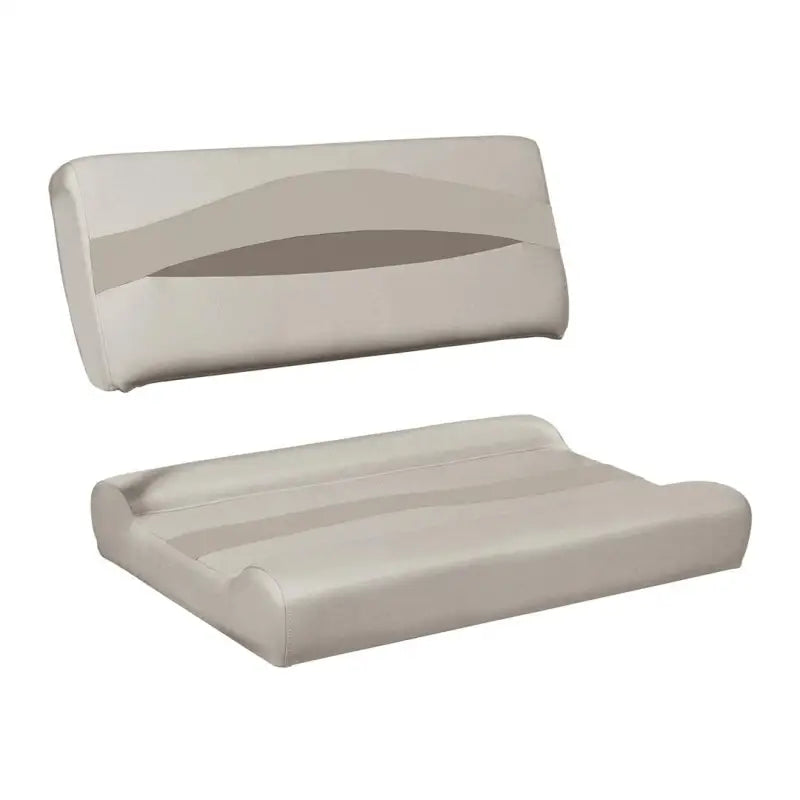 BM1152-1066 Wise Seating Premier Pontoon Flip-Flop Seat Cushion in beige and cream, showcasing ergonomic design and durable construction for enhanced comfort and versatile pontoon boat seating.