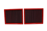 Two red-framed panel air filters for BMC 2023+ Nissan 400 Z (Z35) 3.0L V6