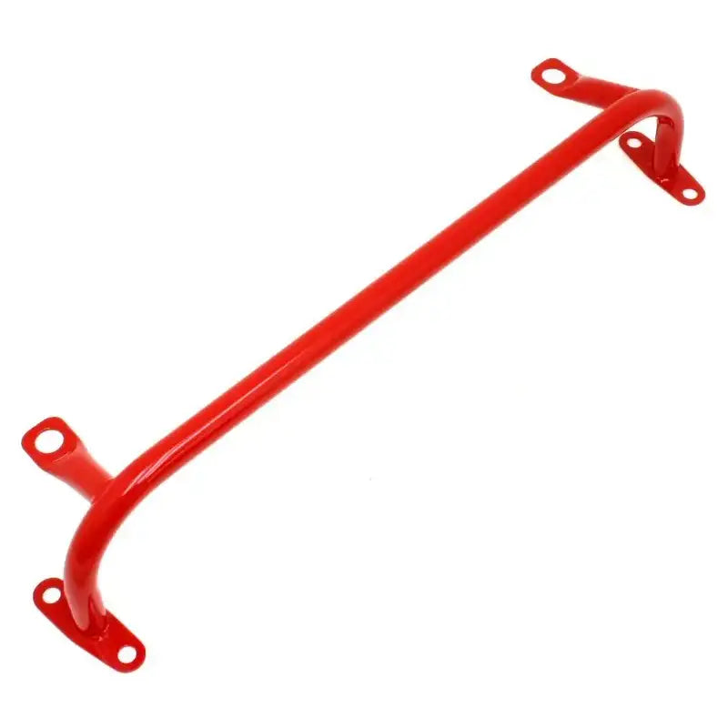 Red metal radiator support with sway bar mount for S197 Mustang BMR 05-14