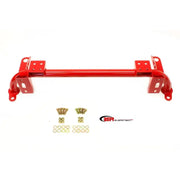 Red tubular chassis brace with hardware for S197 Mustang radiator support and sway bar mount