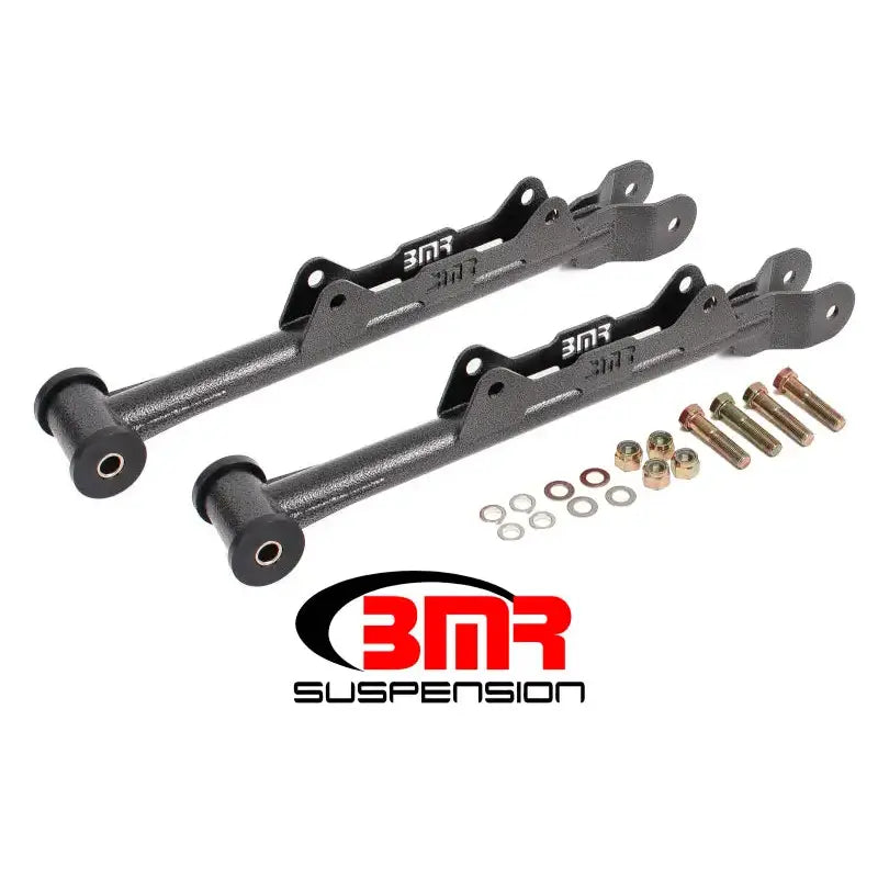 Black suspension control arms with hardware for 2010-2015 5th Gen Camaro rear lower control arms