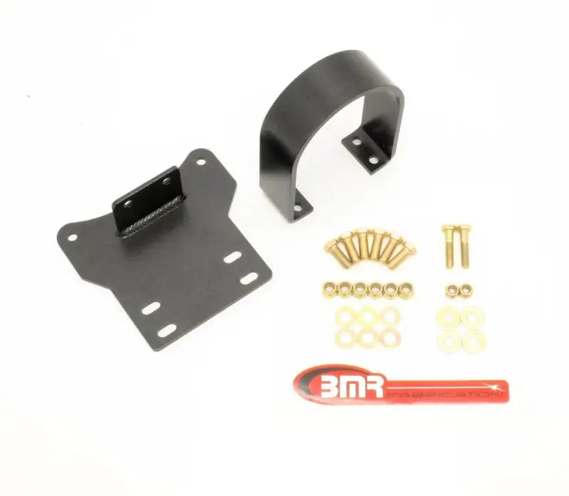 Automotive mounting hardware kit for BMR Chevy SS driveshaft safety loop in black hammertone