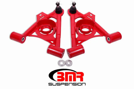 BMR 79-93 Fox Mustang Non-Adj Lower A-Arms Standard Ball Joint Spring Pocket - Red - Truck & Automotive