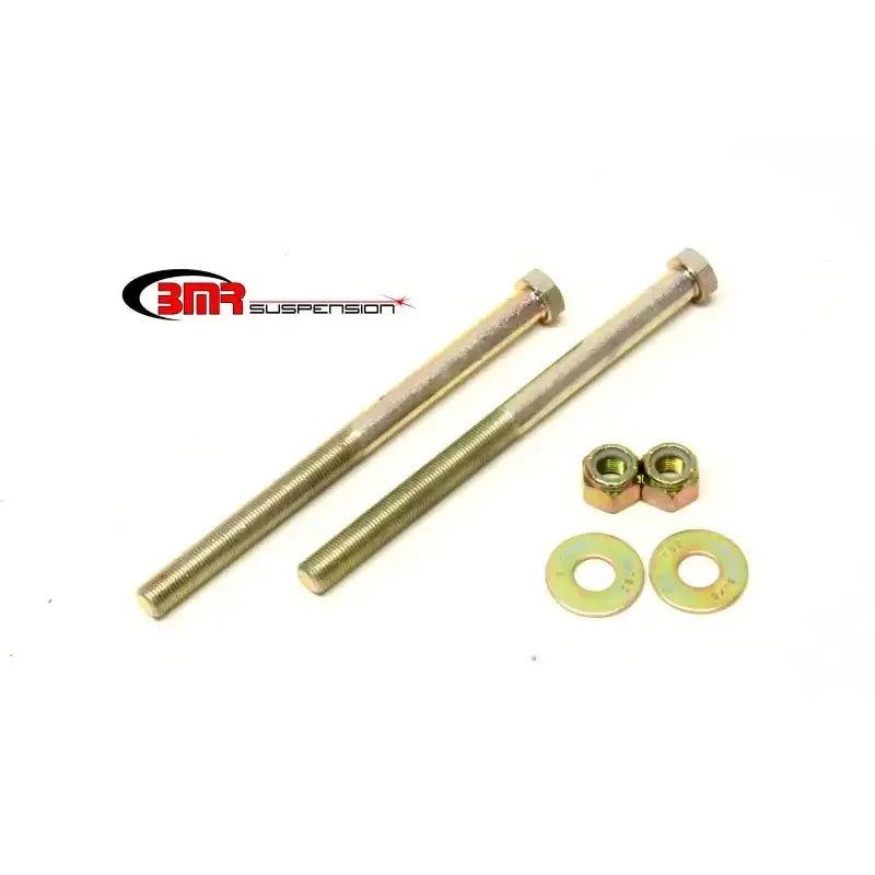 Two zinc plated long bolts with nuts and washers for 3rd gen torque arm hardware