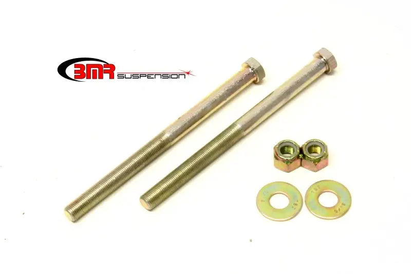 Two zinc plated long bolts with nuts and washers for 3rd gen torque arm hardware