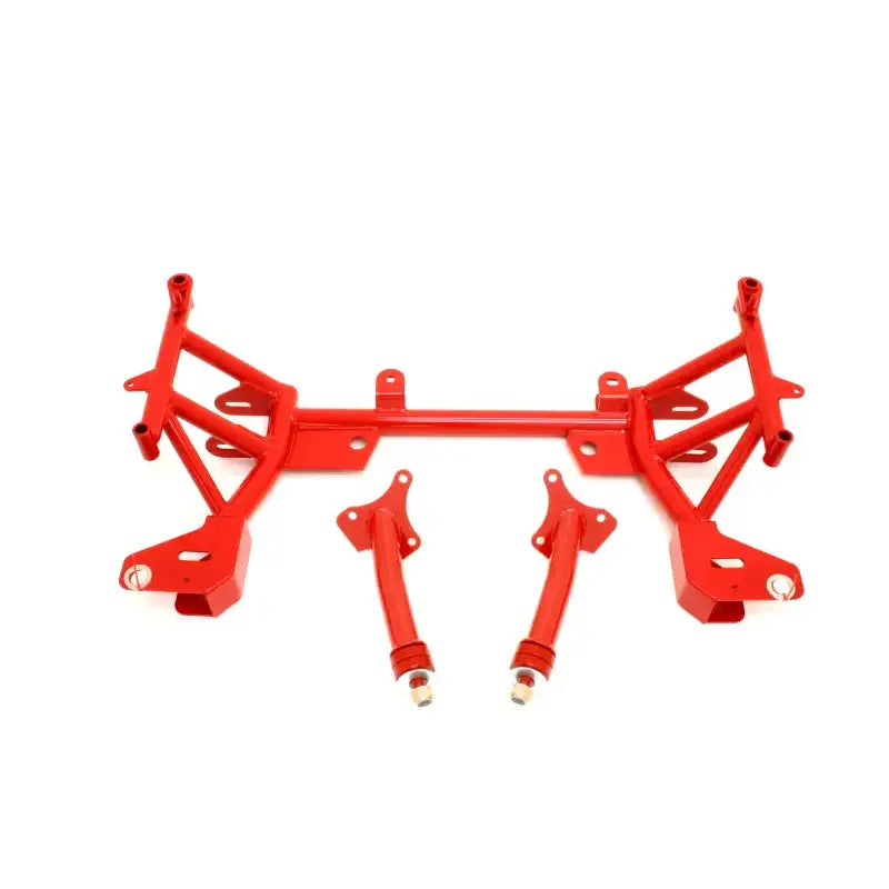 Red metal frame and bars for BMR 93-02 F-Body SBC BBC Motor Mounts setup