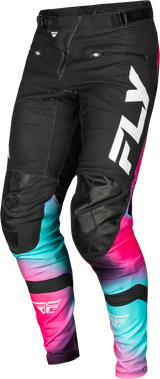 Rayce Bicycle Pant Ca/Ny Fuschia/Black/Teal Sz 18 - FLY RACING