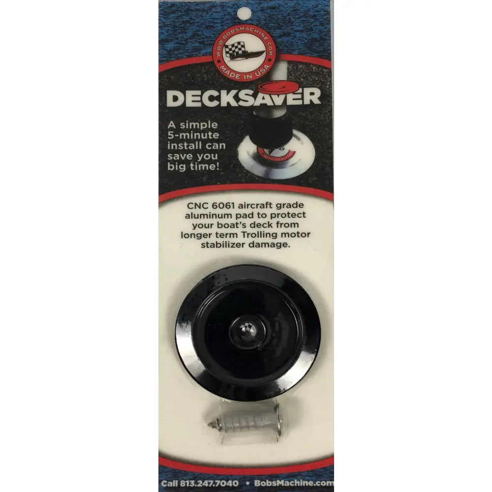 Bobs Machine Easy To Install Trolling Motor Stabilizer Deck Plate 311-100000-PCGBLK - Glossy Black Saver
