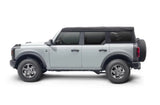 Gray four-door Ford Bronco body corner guard set with clips and 3M tape