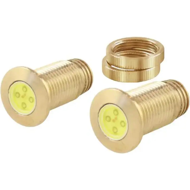 BAGGERNATION BOLTS-DRL-BR Lightning Boltz Whte/Amber Led Brass
