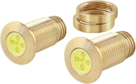BAGGERNATION BOLTS-DRL-BR Lightning Boltz Whte/Amber Led Brass