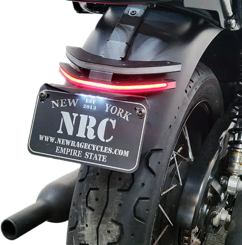 Motorcycle rear fender with integrated tail light and license plate holder for BONNEVILLE-FE