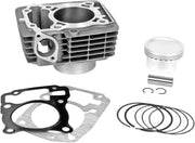 Motorcycle engine bore kit 195cc with cylinder, piston, gaskets, and rings for rebuild