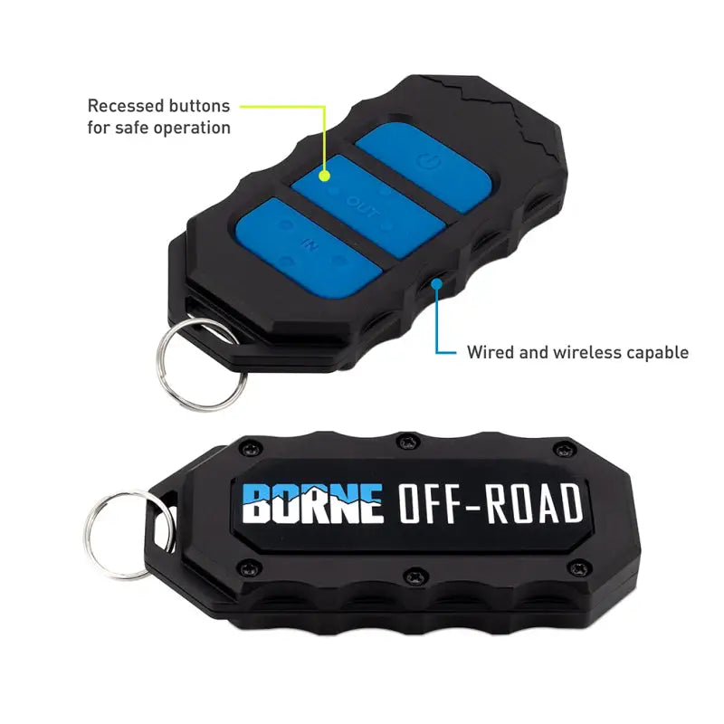 Borne Off-Road 10K Winch - Blue Synthetic Rope - Winches & Hitches