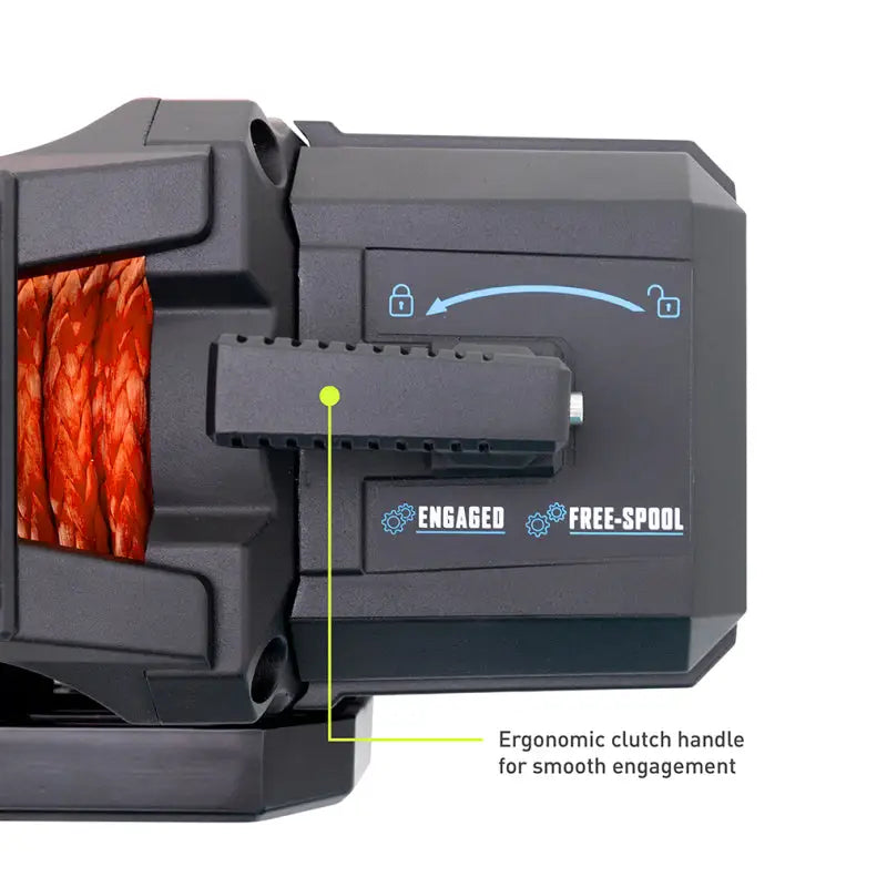 Borne Off-Road 10K Winch - Orange Synthetic Rope - Winches & Hitches