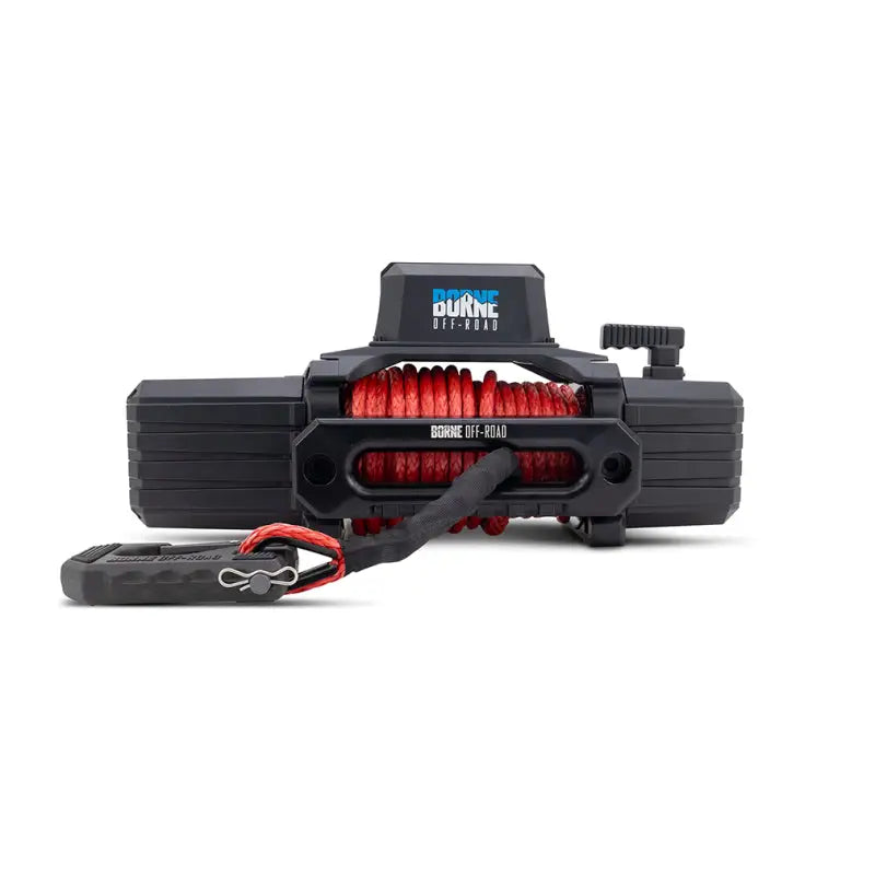 Borne Off-Road 10K Winch - Red Synthetic Rope - Winches & Hitches