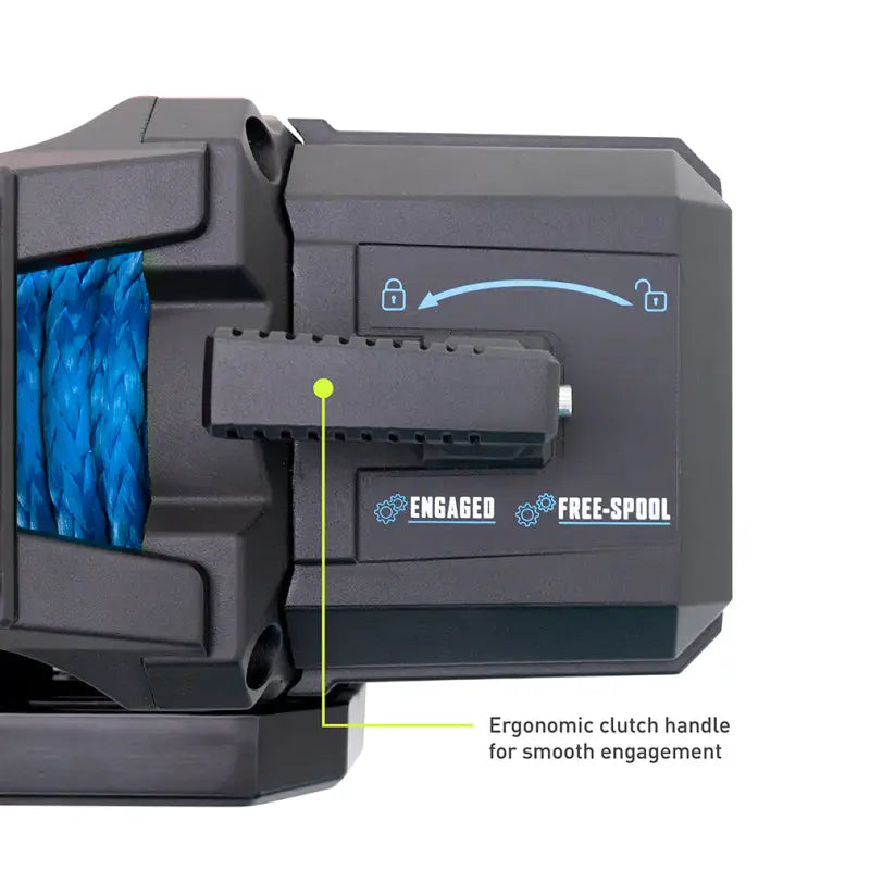 Borne Off-Road 12K Winch - Blue Synthetic Rope - Winches & Hitches