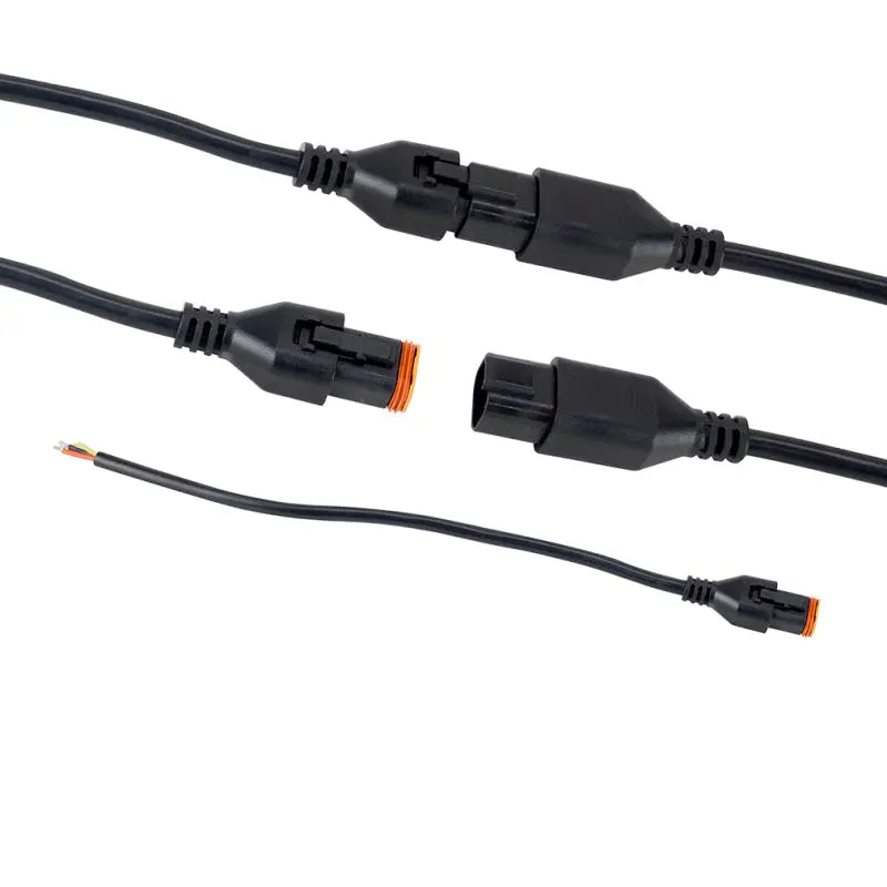 Black electrical connectors with wires for Borne Off-Road Light Bar Single Row Straight 10in