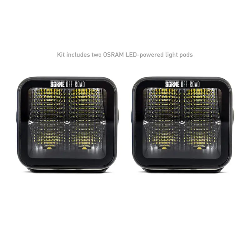 Black LED light pods for Borne Off-Road Light Pods Kit of 2 3x3 flood rv parts & accessories