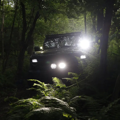 Illuminated off-road vehicle with Borne Off Road Light Pods 3x3 Flood for RV parts & accessories