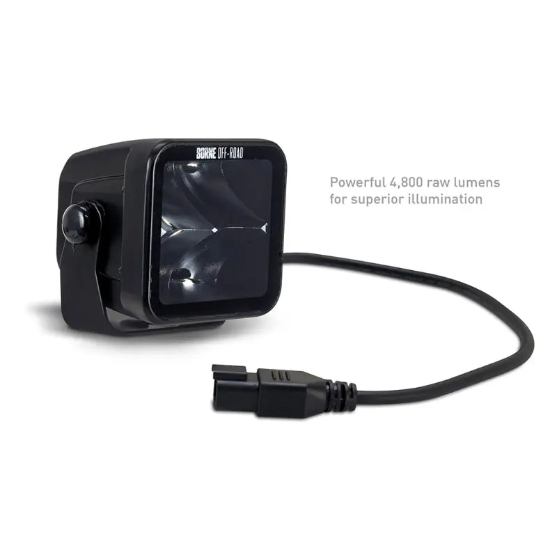 Black off-road light pod with cable for Borne 3x3 spot light pods, perfect RV parts & accessories