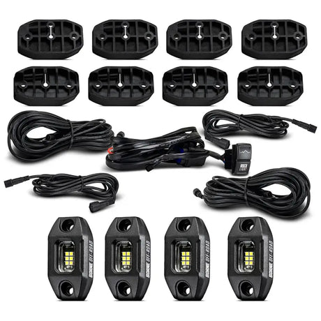Off-road LED rock light kit with long harness for RV parts & accessories