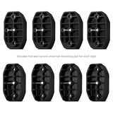 Eight black universal mounting pads for Borne Off-Road Rock Light with long harness