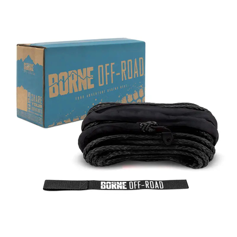Black Borne Off-Road Synthetic Rope 8in x 85ft with packaging for RV parts & accessories