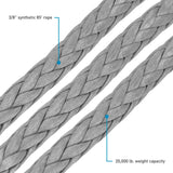 Braided synthetic rope 8in x 85ft gray for RV parts & accessories