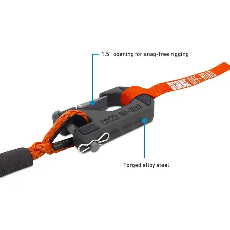 Borne Off-Road 10K Winch - Orange Synthetic Rope - Winches & Hitches