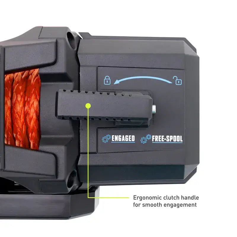 Borne Off-Road 10K Winch - Orange Synthetic Rope - Winches & Hitches