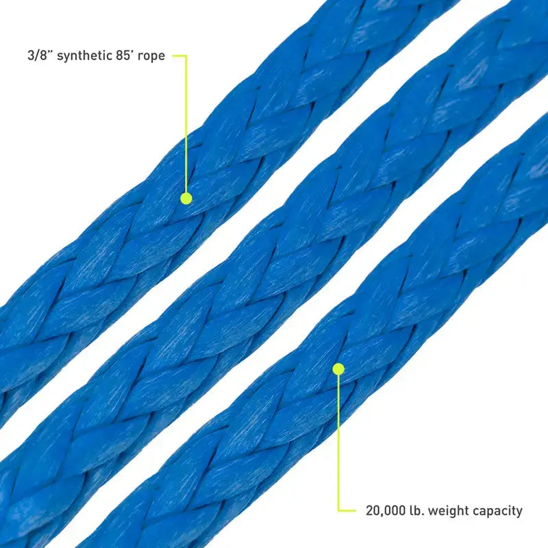 Borne Off-Road 12K Winch - Blue Synthetic Rope - Winches & Hitches